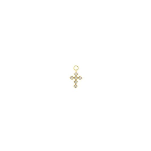 Charm cruz circonitas plata dorada salvatore