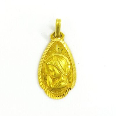 Medalla Virgen Niña Oro 18k tallada