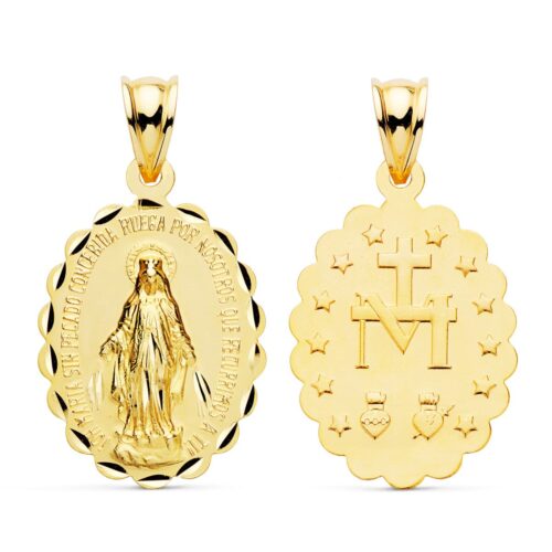 Medalla Virgen Milagrosa Oro 18k oval