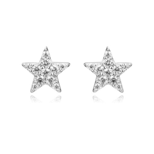 Pendientes estrellas circonitas plata