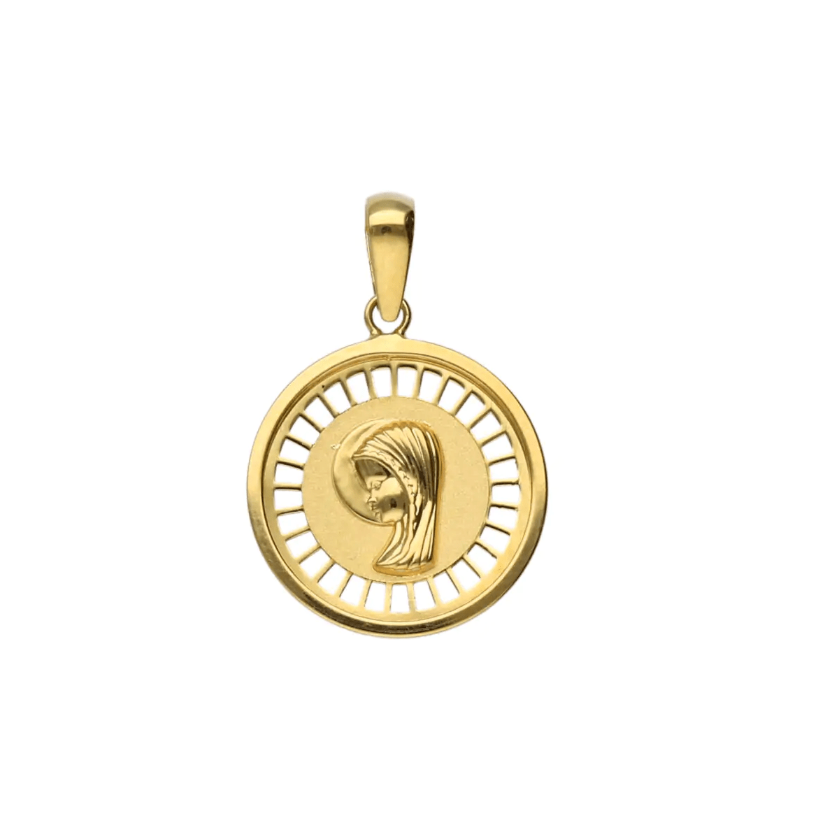 Medalla Virgen Niña Calada Oro Amarillo 18k