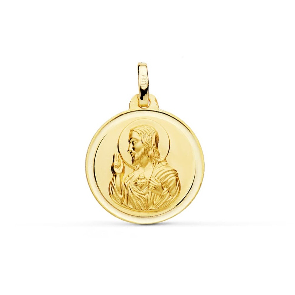 Medalla Sagrado Corazón de Jesús Oro Amarillo 18k